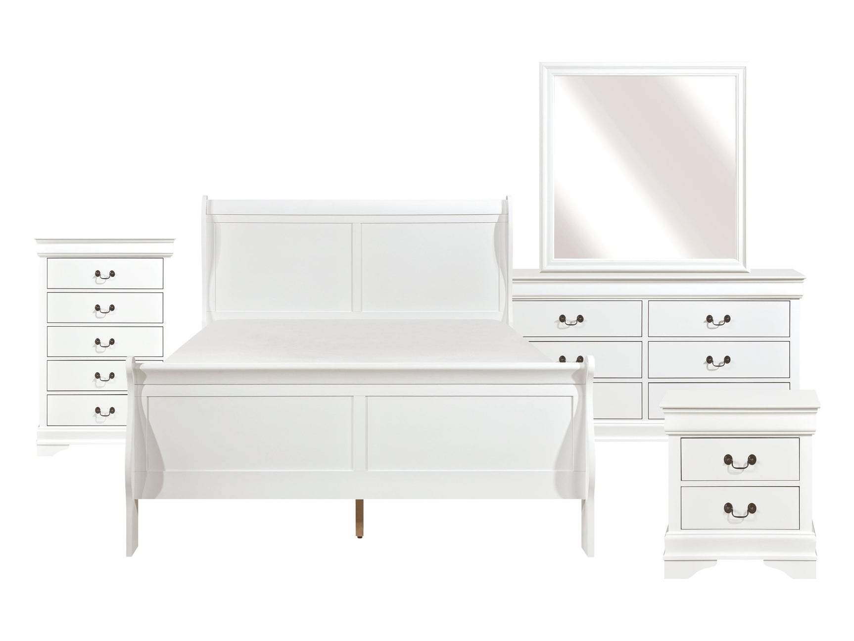 Mayville White 5-Piece Queen Bedroom Set - Ornate Home