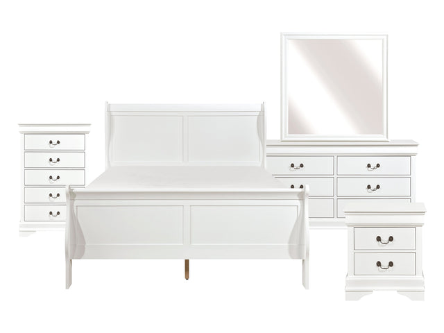 Mayville White 5-Piece Queen Bedroom Set - Ornate Home