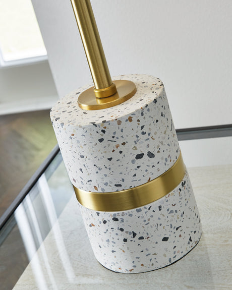 Maywick White/Brass Finish Desk Lamp - Ornate Home