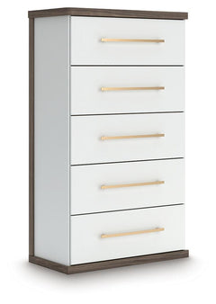 Mazilar Brown/White Chest of Drawers - Ornate Home