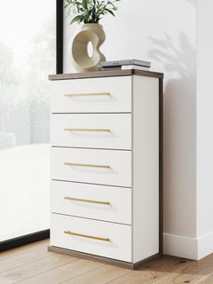 Mazilar Brown/White Chest of Drawers - Ornate Home