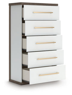 Mazilar Brown/White Chest of Drawers - Ornate Home