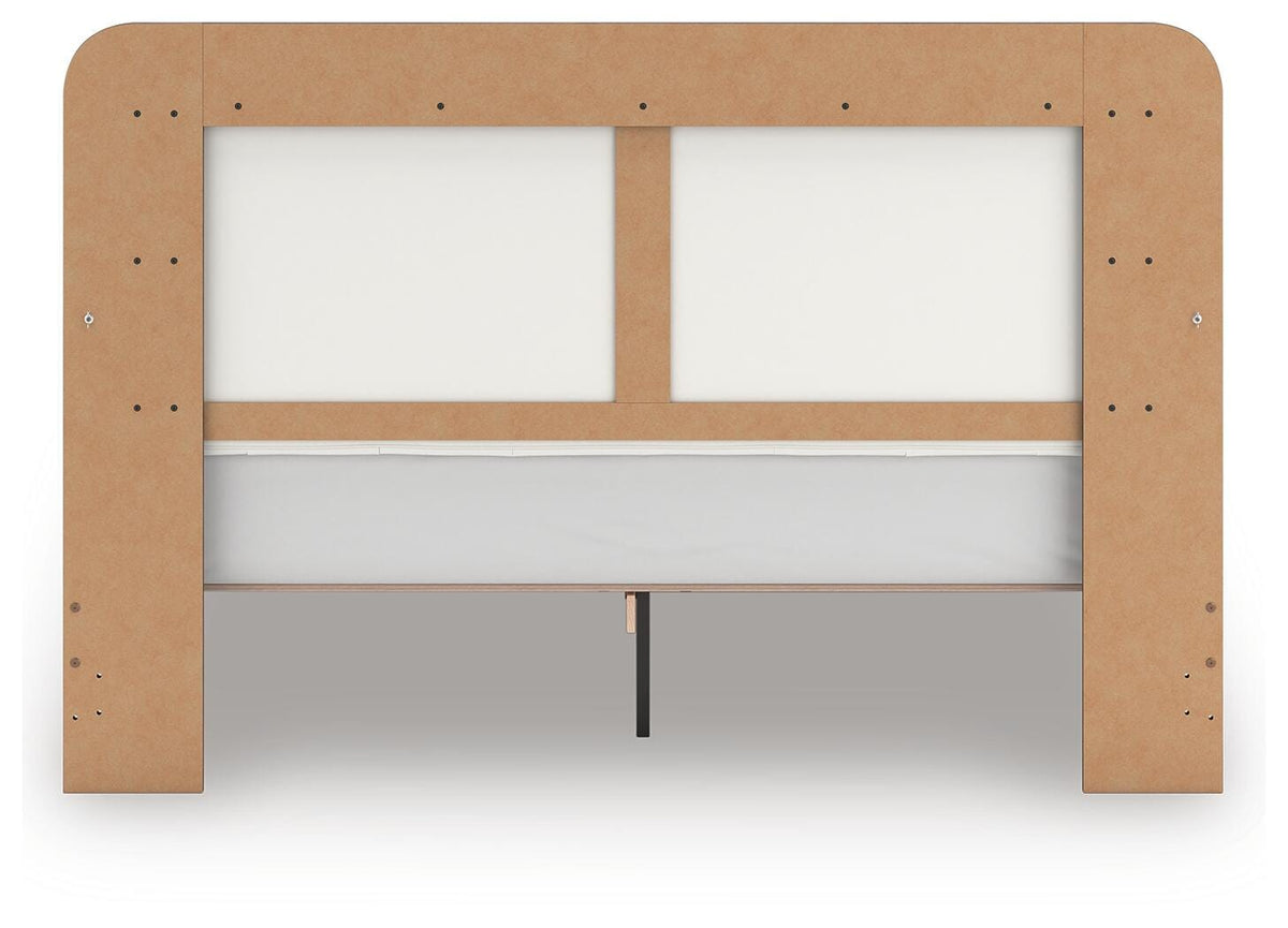 Mazilar White/Brown King Upholstered Bed (Online Special Price) - Ornate Home