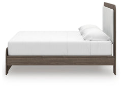 Mazilar White/Brown King Upholstered Bed - Ornate Home