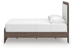 Mazilar White/Brown Queen Upholstered Bed - Ornate Home