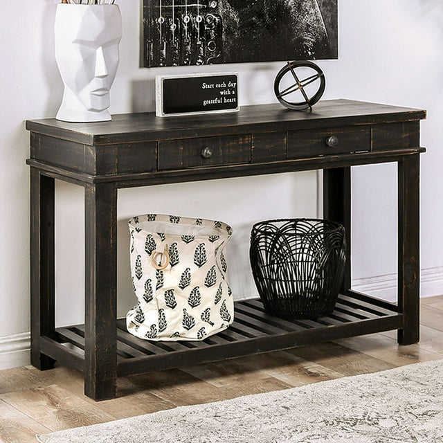 McAllen Rustic Black Sofa Table - Ornate Home