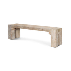 McArthur Whitewash 64" Reclaimed Wood Bench