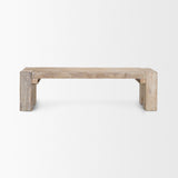 McArthur Whitewash 64" Reclaimed Wood Bench - Ornate Home