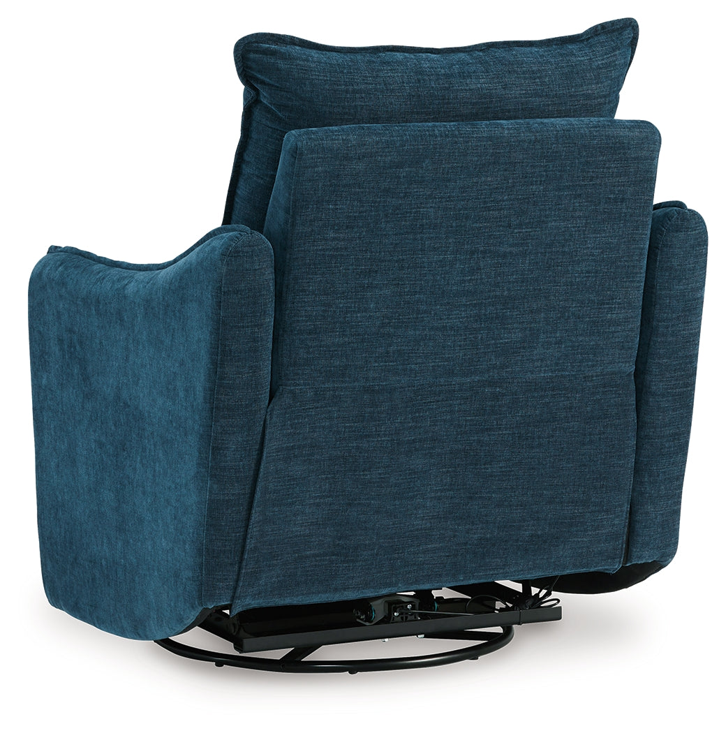 McBurg Navy Swivel Power Recliner (Online Special Price) - Ornate Home