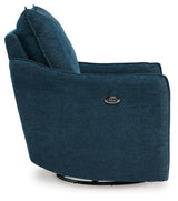 McBurg Navy Swivel Power Recliner (Online Special Price) - Ornate Home