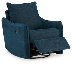 McBurg Navy Swivel Power Recliner - Ornate Home