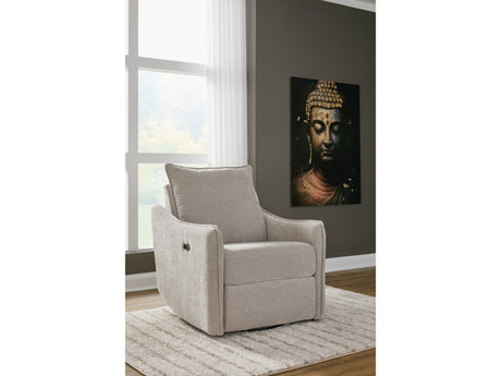 McBurg Taupe Swivel Power Recliner - Ornate Home