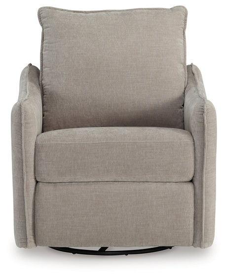 McBurg Taupe Swivel Power Recliner - Ornate Home