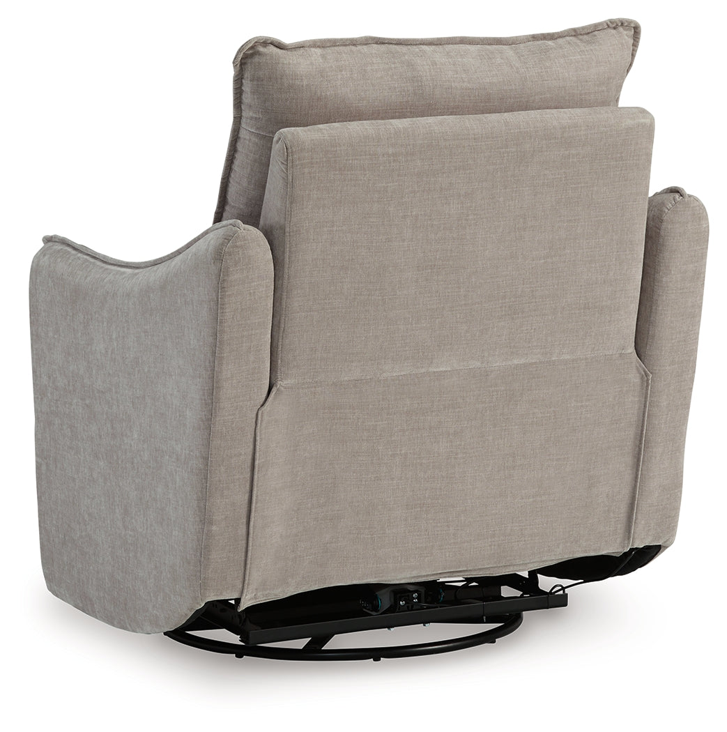 McBurg Taupe Swivel Power Recliner - Ornate Home