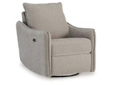 McBurg Taupe Swivel Power Recliner - Ornate Home