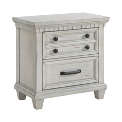 McCoy Antique White 2-Drawer Nightstand with USB - Ornate Home