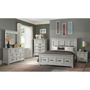 McCoy Antique White 3-Piece Queen Storage Bedroom Set - Ornate Home