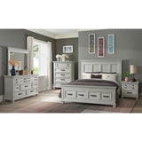 McCoy Antique White 5-Piece King Storage Bedroom Set - Ornate Home