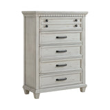 McCoy Antique White 5-Piece King Storage Bedroom Set - Ornate Home