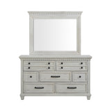 McCoy Antique White Dresser & Mirror Set - Ornate Home