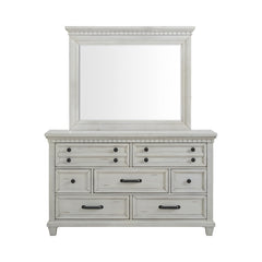 McCoy Antique White Dresser & Mirror Set