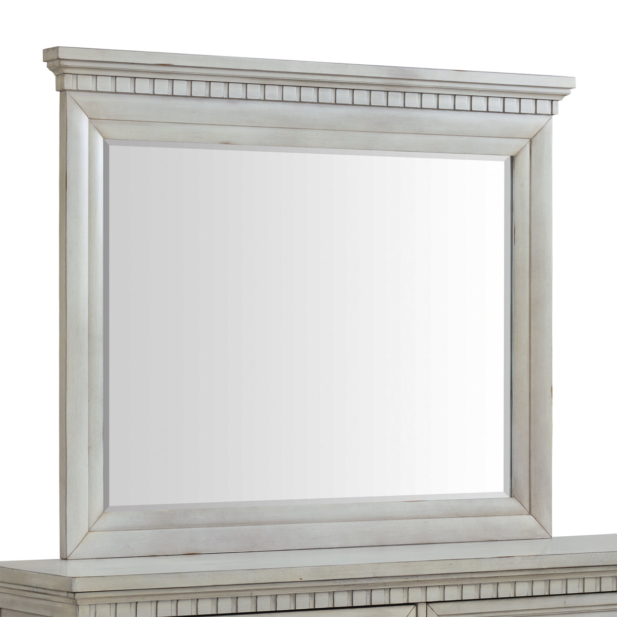 McCoy Antique White Dresser & Mirror Set - Ornate Home