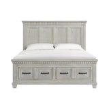 McCoy Antique White King Storage Bed - Ornate Home