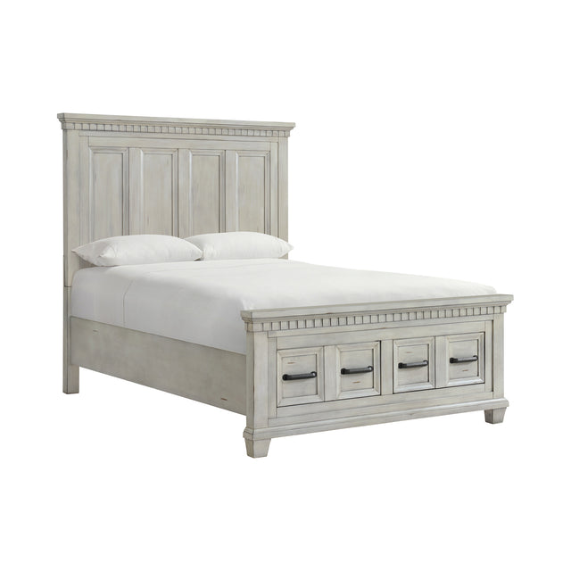 McCoy Antique White Queen Storage Bed - Ornate Home