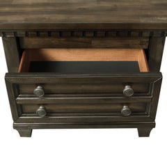 McCoy Charcoal 2-Drawer Nightstand with USB - Ornate Home