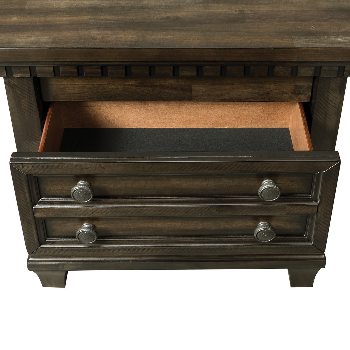 McCoy Charcoal 3-Piece Queen Storage Bedroom Set with 2 Nightstands - Ornate Home