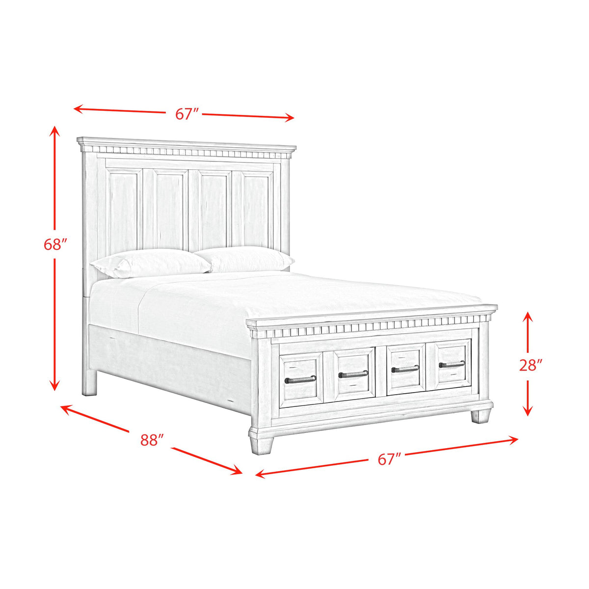 McCoy Charcoal 3-Piece Queen Storage Bedroom Set with 2 Nightstands - Ornate Home