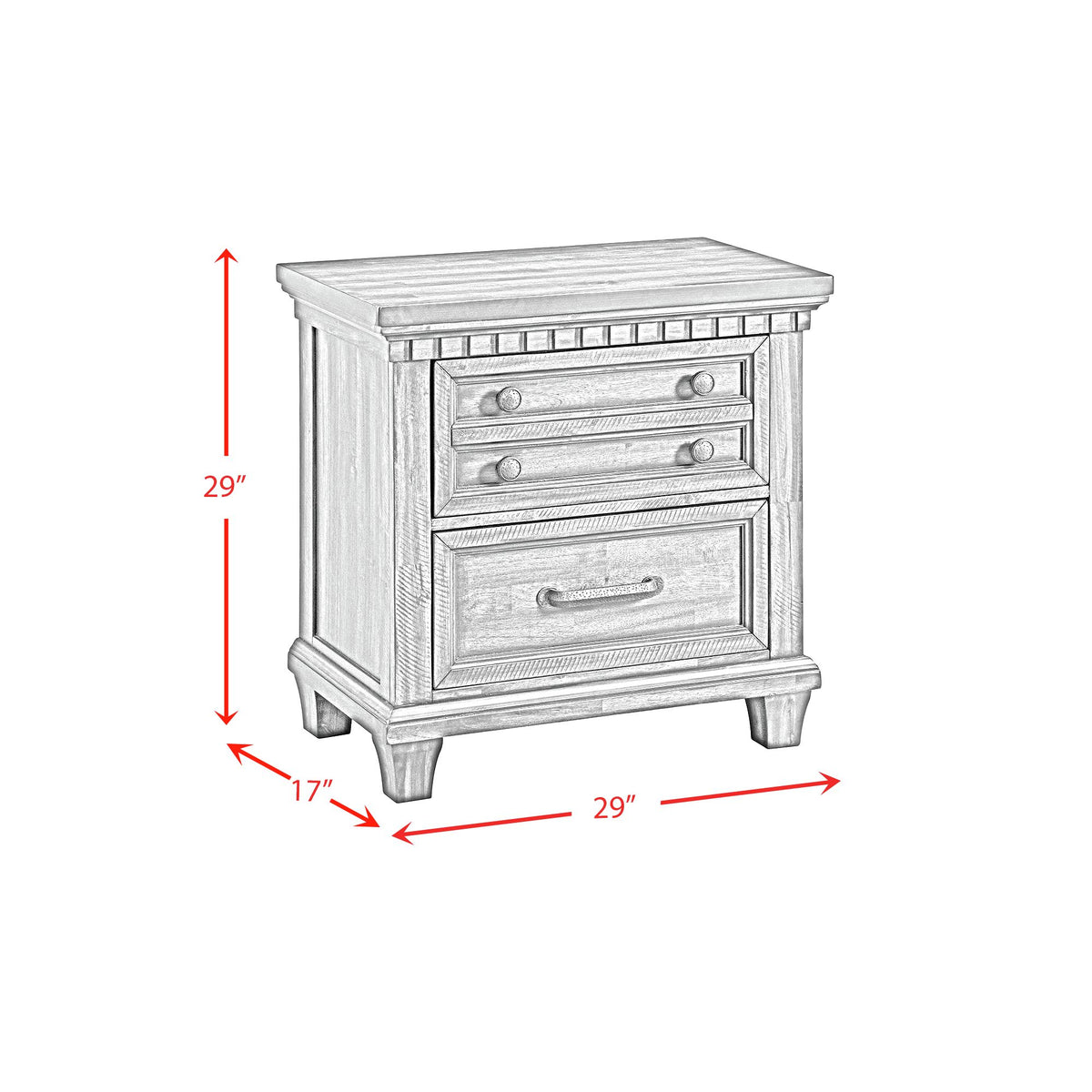 McCoy Charcoal 3-Piece Queen Storage Bedroom Set with 2 Nightstands - Ornate Home