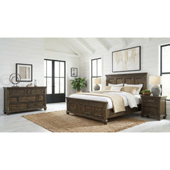 McCoy Charcoal 4-Piece King Storage Bedroom Set with 2 Nightstands & Dresser - Ornate Home