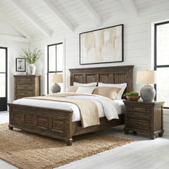 McCoy Charcoal 4-Piece Queen Storage Bedroom Set with 2 Nightstands & Chest - Ornate Home