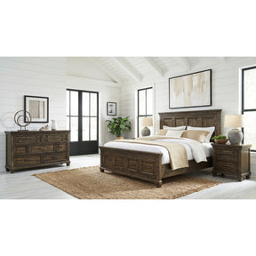 McCoy Charcoal 4-Piece Queen Storage Bedroom Set with 2 Nightstands & Dresser - Ornate Home