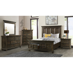 McCoy Charcoal 5-Piece Queen Storage Bedroom Set - Ornate Home