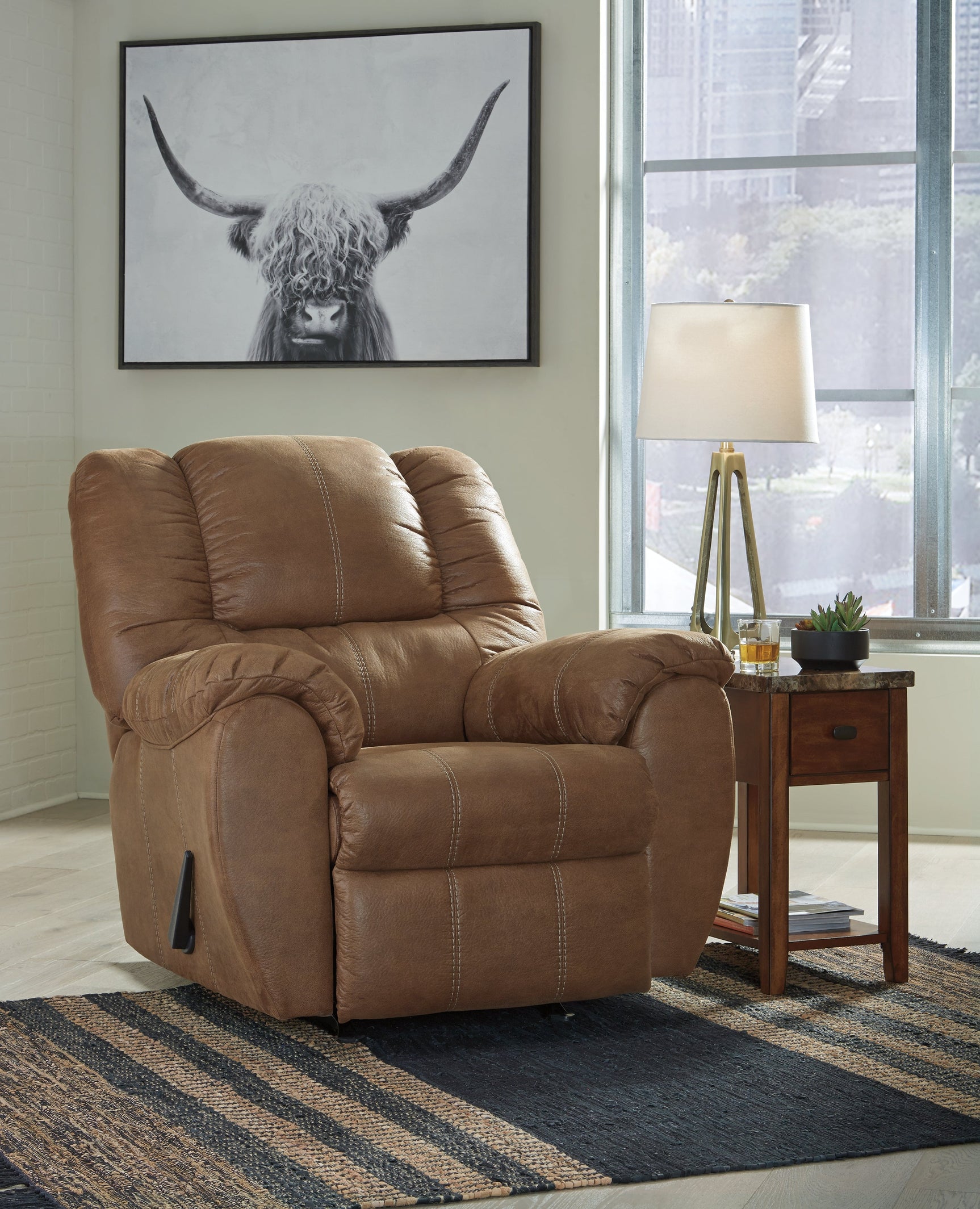 McGann Faux Leather Manual Recliner (Online Special Price) - Ornate Home
