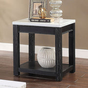 McGill White/Antique Black End Table - Ornate Home