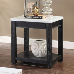 McGill White/Antique Black End Table - Ornate Home