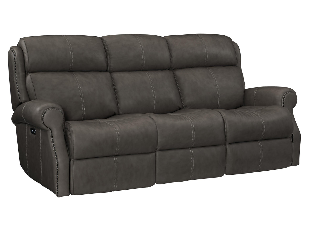 McGwire Grey Leather Power Motion Sofa - Ornate Home