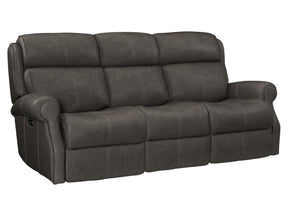 McGwire Grey Leather Power Motion Sofa - Ornate Home