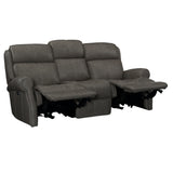 McGwire Grey Leather Power Motion Sofa - Ornate Home