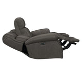 McGwire Grey Leather Power Motion Sofa - Ornate Home