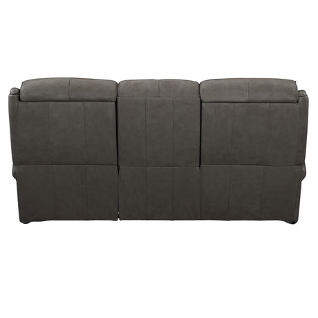 McGwire Grey Leather Power Motion Sofa - Ornate Home
