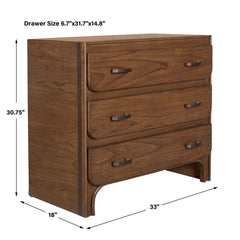 McKagan Woodtone 3 Drawer Mindi Wood Chest - Ornate Home