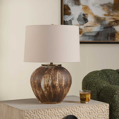 McKinley Textured Brown Table Lamp - Ornate Home