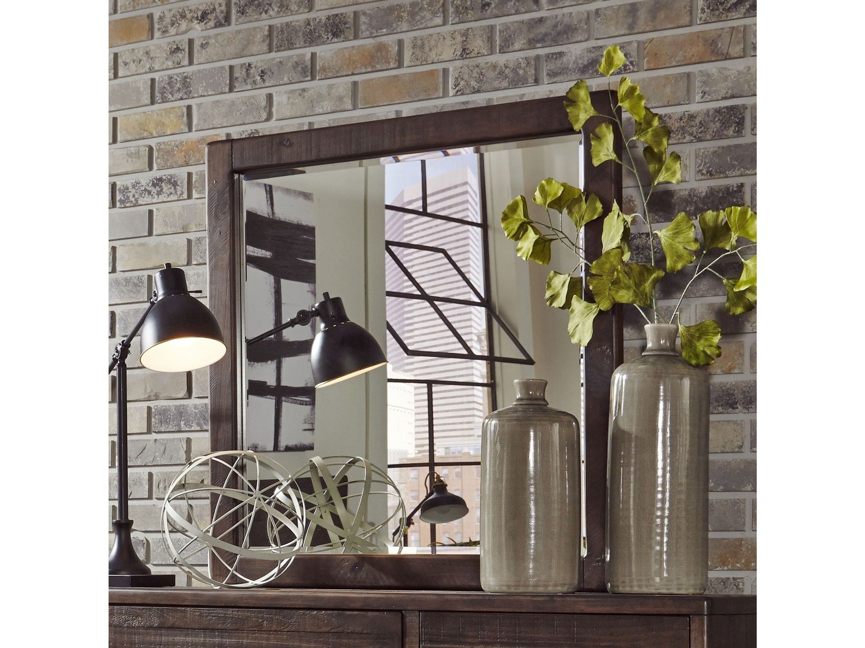 McKinney Solid Wood Beveled Glass Mirror in Espresso Pine - Ornate Home