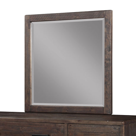 McKinney Solid Wood Beveled Glass Mirror in Espresso Pine - Ornate Home
