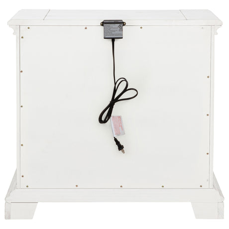 McKinney Vintage White 2-drawer Nightstand with Dual USB - Ornate Home