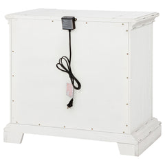 McKinney Vintage White 2-drawer Nightstand with Dual USB - Ornate Home